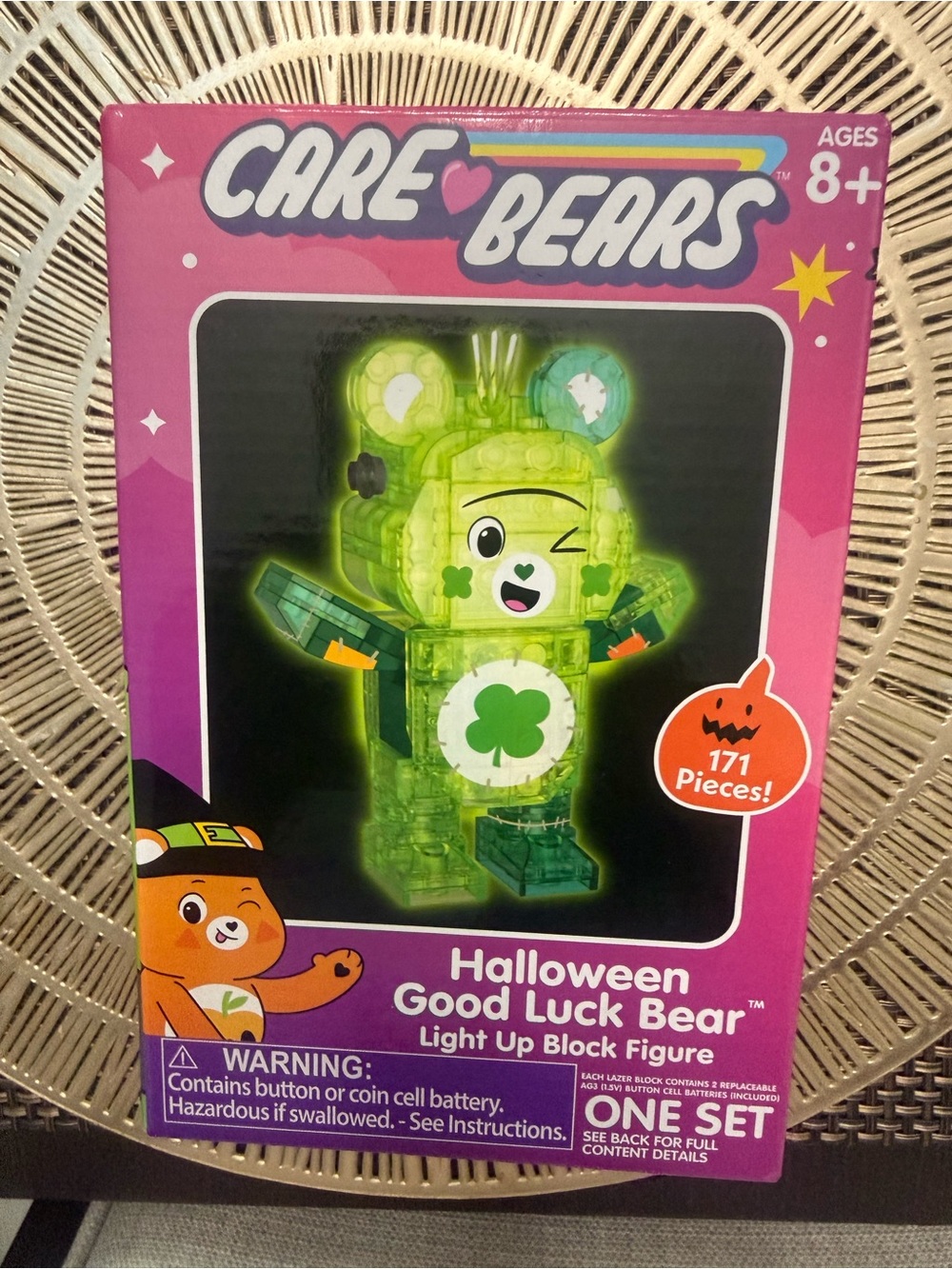 Care Bears Green Halloween Good Luck Bear Light-Up Block Figure